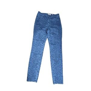 RE WASH Leopard Print Skinny Jeans Women Size 9R‎ W29 Blue Denim